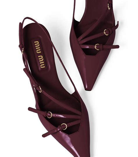 miu miu patent leather sling back pumps|Women's pumps shoes .